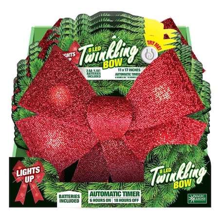 Magic Seasons Magic Seasons LED Bow 17 in. Hanging Decor 702095